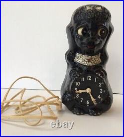 Vintage 60s Kit Cat Poodle Clock California Clock Company Eyes Move