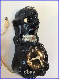 Vintage 60s Kit Cat Poodle Clock California Clock Company Eyes Move