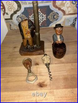 Vintage ANRI hand carved man at lamp post Bar Set. Black Americana Music Box Vintage ANRI hand carved man at lamp post Bar Set. Black Americana Music Box