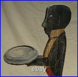 Vintage Americana Black Man Butler/waiter Ashtray Stand Wood Nice