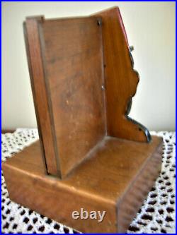 Vintage Anri Black Americana Wood Mechanical Cigarette Dispenser Tobacciana