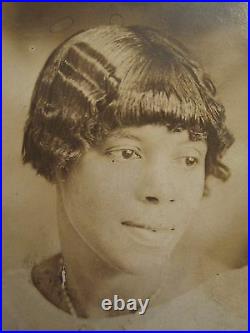 Vintage Antique African American Flapper Girl Pearl Necklace Artistic Rppc Photo