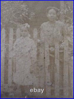 Vintage Antique African American Mother Daughter Widow Loss Face Profile Photo