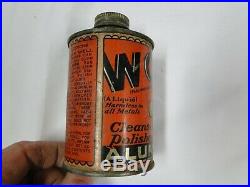 Vintage Antique WOW Aluminum Metal Polish Cleaner Tin Can Black Americana 1930s
