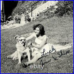Vintage B&W Snapshot Photograph Beautiful Woman Dog Wear Sunglasses Joan & Ship