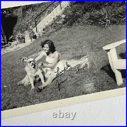 Vintage B&W Snapshot Photograph Beautiful Woman Dog Wear Sunglasses Joan & Ship