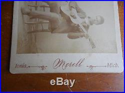 Vintage BLACK MUSICIANS CABINET PHOTO Banjo & Guitar IDENTIFIED & DATED 1891