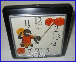 Vintage Baby Black Boy Throwing Dice Alarm Clock Americana / Memorabilia Sambo