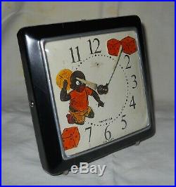 Vintage Baby Black Boy Throwing Dice Alarm Clock Americana / Memorabilia Sambo