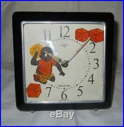 Vintage Baby Black Boy Throwing Dice Alarm Clock Americana / Memorabilia Sambo