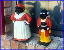 Vintage Banks Cast Iron Aunt Jemima & Pappy Americana Black Folk Art