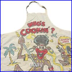 Vintage Barth & Dreyfuss Black Americana Cooking Apron 1950s 1940s One Size