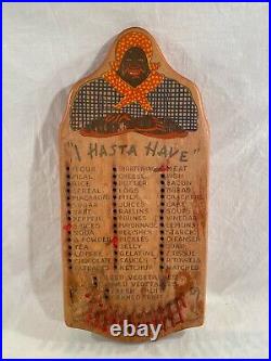 Vintage Black African Americana Wooden Board Shopping List I Hasta Have