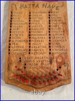 Vintage Black African Americana Wooden Board Shopping List I Hasta Have