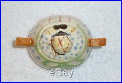 Vintage Black Americana 1940s Mammy Polka Dot Plaid Covered Sugar Bowl Jar JAPAN