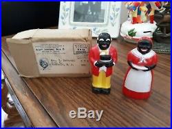 Vintage Black Americana Aunt Jemima And Uncle Moses Salt & Pepper Set. In Box