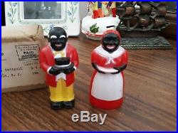 Vintage Black Americana Aunt Jemima And Uncle Moses Salt & Pepper Set. In Box