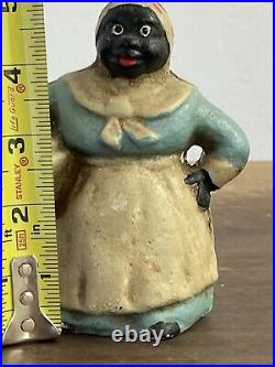 Vintage Black Americana Cast Iron Bank-Woman Doing Laundry