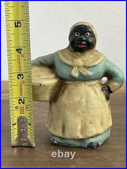 Vintage Black Americana Cast Iron Bank-Woman Doing Laundry