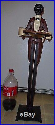 Vintage Black Americana Cast Iron Butler Smoking Stand/Statue 31