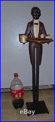 Vintage Black Americana Cast Iron Butler Smoking Stand/Statue 31