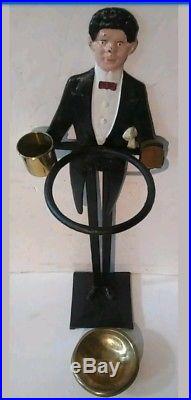 Vintage Black Americana Cast Iron Butler Smoking Stand/Statue 33