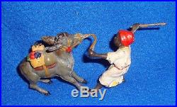 Vintage Black Americana Cast Iron Figure Man with Donkey/Mule Rare