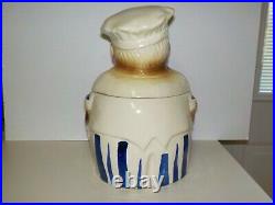 Vintage Black Americana Ceramic Chef Cooke Jar c. 1940