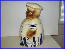 Vintage Black Americana Ceramic Chef Cooke Jar c. 1940