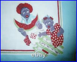 Vintage Black Americana Colorful Picnic Tablecloth