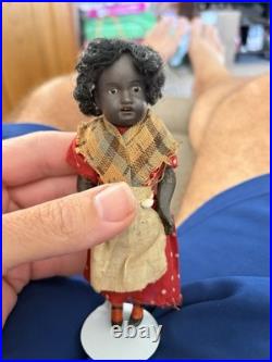 Vintage Black Americana Dollhouse Scene Miniature Dolls Furniture Lot