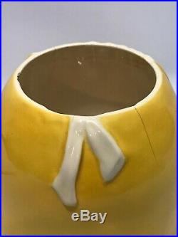 Vintage Black Americana Mammy Maid Cookie Jar Brayton Laguna Yellow 1943 Pottery