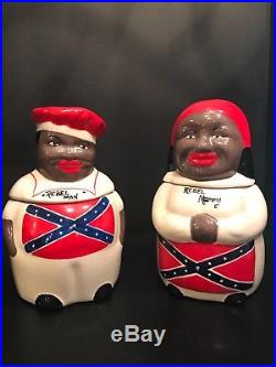 Vintage Black Americana Rebel Man And Mammy Mccoy Cookie Jars