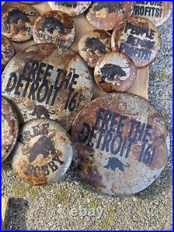 Vintage Black Panther Party Detroit Branch Lot of 40+ Pin Back Buttons 1970/80s
