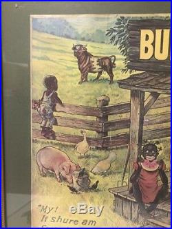 Vintage Bull Durham Smoking Tobacco Framed Poster Black Americana