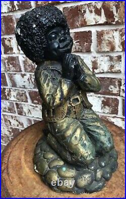 Vintage Chalkware Figure, Black Americana, Afro, Cultural, Remarkable, 12 Tall