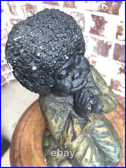 Vintage Chalkware Figure, Black Americana, Afro, Cultural, Remarkable, 12 Tall