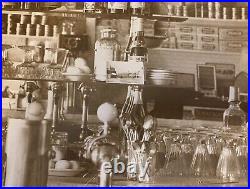 Vintage Coca Cola Sign Soda Jerk Soda Fountain Ice Cream Parlor B & W Photograph