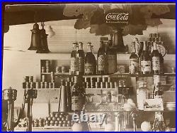 Vintage Coca Cola Sign Soda Jerk Soda Fountain Ice Cream Parlor B & W Photograph