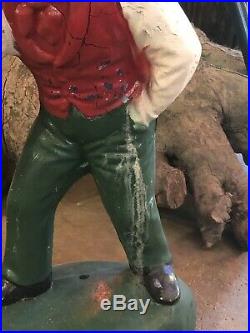 Vintage Concrete Jocko Lawn Statue