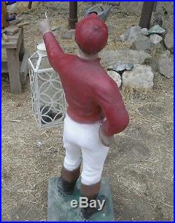 Vintage Concrete Lawn Jockey With Lantern