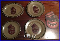Vintage Coon Chicken Inn Plate Set Paper Menu (4) Dish Bowl Syracuse OP CO China