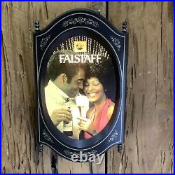 Vintage Falstaff Beer Lighted Sign Black Americana