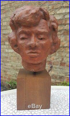 Vintage Fine Art African American Sculpture Style Of Richmond Barthe Chicago La