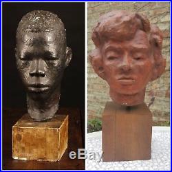 Vintage Fine Art African American Sculpture Style Of Richmond Barthe Chicago La