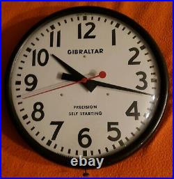 Vintage Gibraltar Wall Clock Dated December 1958 Running well circular