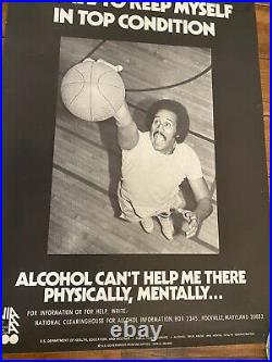 Vintage Government Alcohol Abuse Prevention Poster African American Athlete