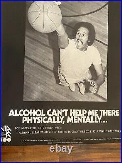 Vintage Government Alcohol Abuse Prevention Poster African American Athlete