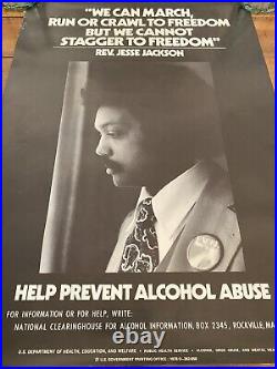 Vintage Government Alcohol Abuse Prevention School Poster Reverend Jesse Jackson