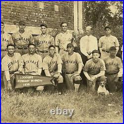 Vintage Group Photograph Men Baseball Team Pennant Winners Dog Lockhart SC 1930